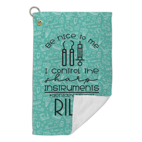Dental Hygienist Microfiber Golf Towels Small - FRONT FOLDED