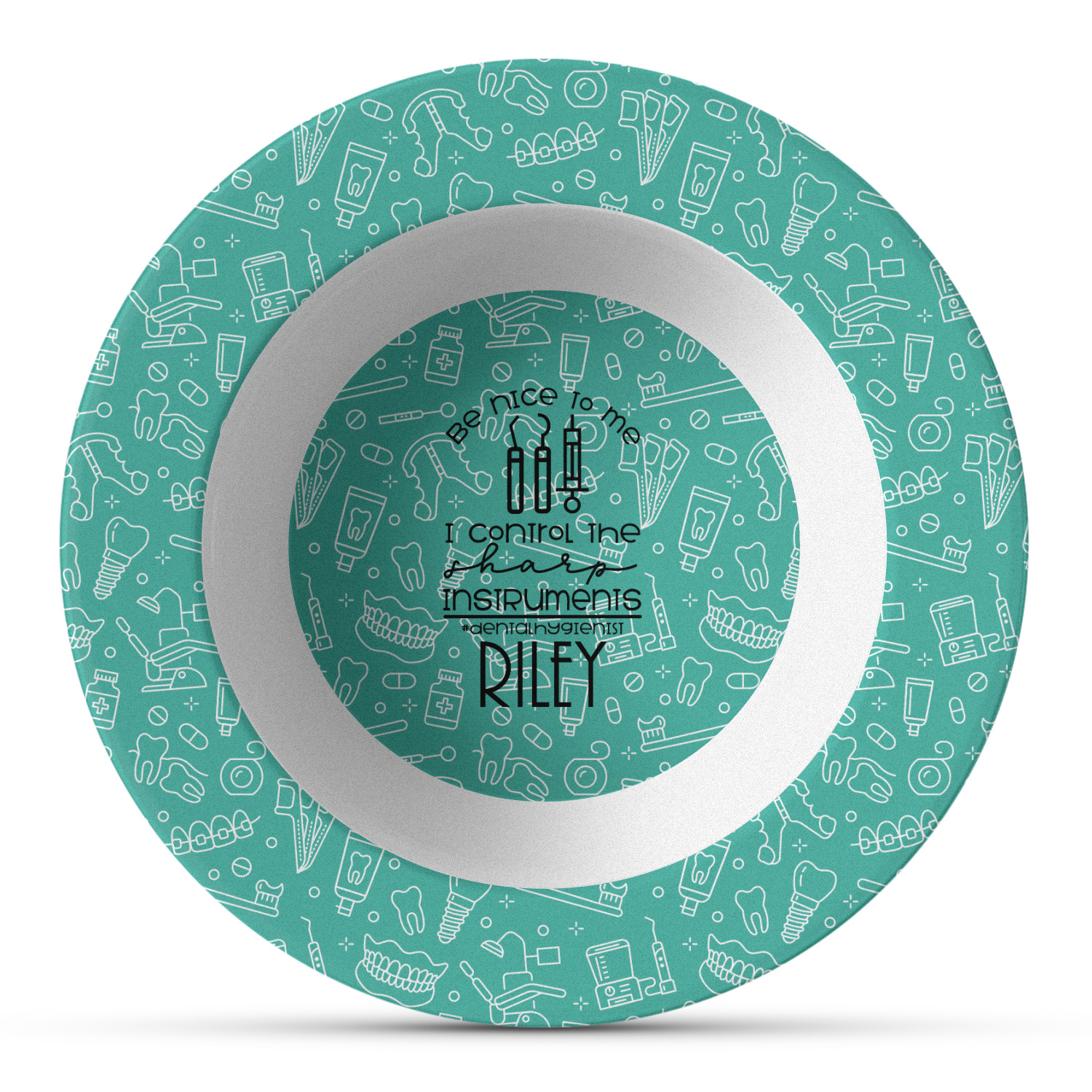 Custom Dental Hygienist Plastic Bowl Microwave Safe Composite