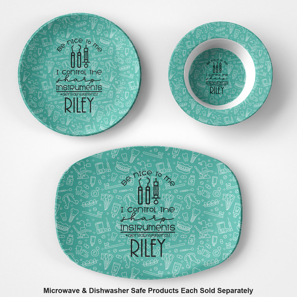 Dental Hygienist Microwave & Dishwasher Safe CP Plastic Dishware - Group