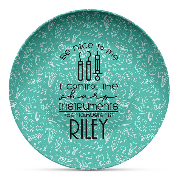 Custom Dental Hygienist Microwave Safe Plastic Plate - Composite Polymer (Personalized)