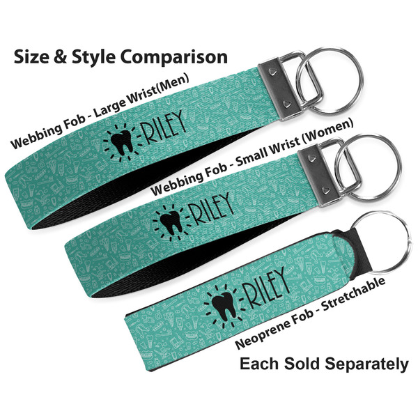 Dental Hygienist Multiple Key Ring comparison sizes
