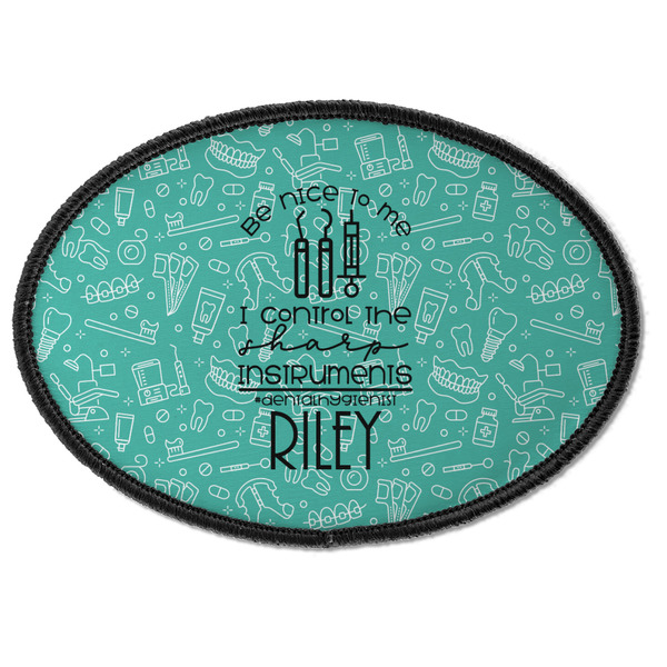 Custom Dental Hygienist Iron On Oval Patch w/ Name or Text