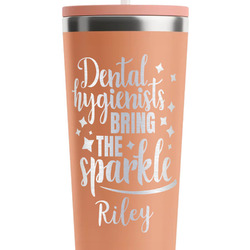 Dental Hygienist RTIC Everyday Tumbler with Straw - 28oz - Peach - Single-Sided (Personalized)