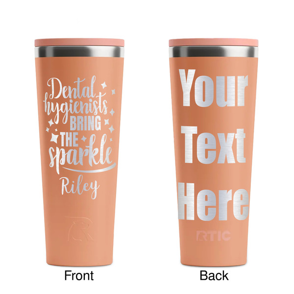 Dental Hygienist Peach RTIC Everyday Tumbler - 28 oz. - Front and Back
