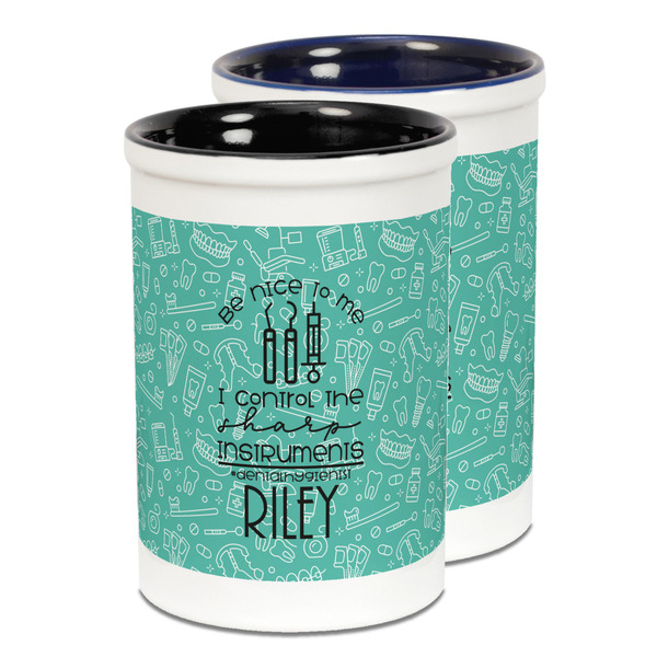 Custom Dental Hygienist Ceramic Pencil Holder - Large