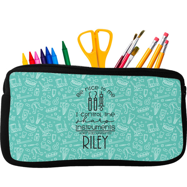 Custom Dental Hygienist Neoprene Pencil Case - Small w/ Name or Text