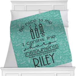 Dental Hygienist Minky Blanket - Toddler / Throw - 60"x50" - Single Sided (Personalized)