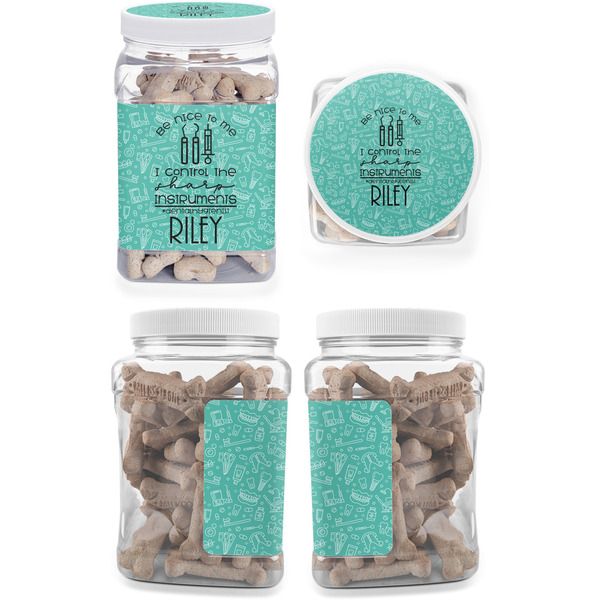 Dental Hygienist Pet Treat Jar - Multiple Angles
