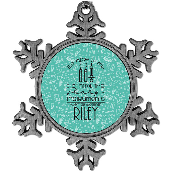 Custom Dental Hygienist Vintage Snowflake Ornament (Personalized)