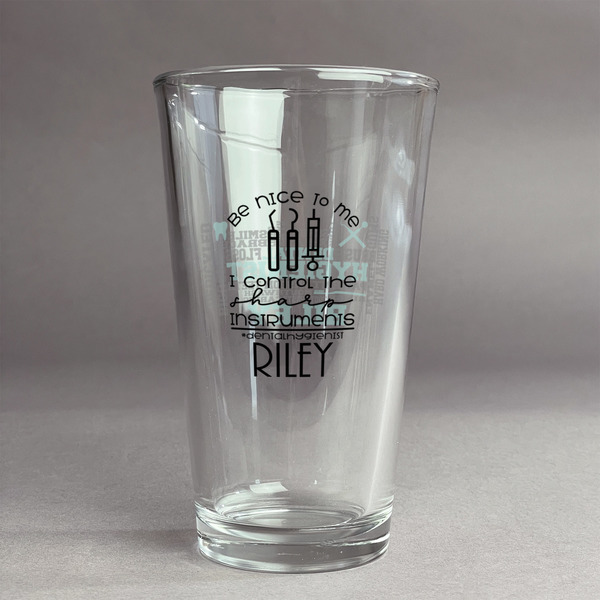 Custom Dental Hygienist Pint Glass - Full Color Logo (Personalized)
