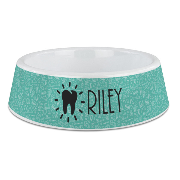 Custom Dental Hygienist Plastic Dog Bowl - Large (Personalized)