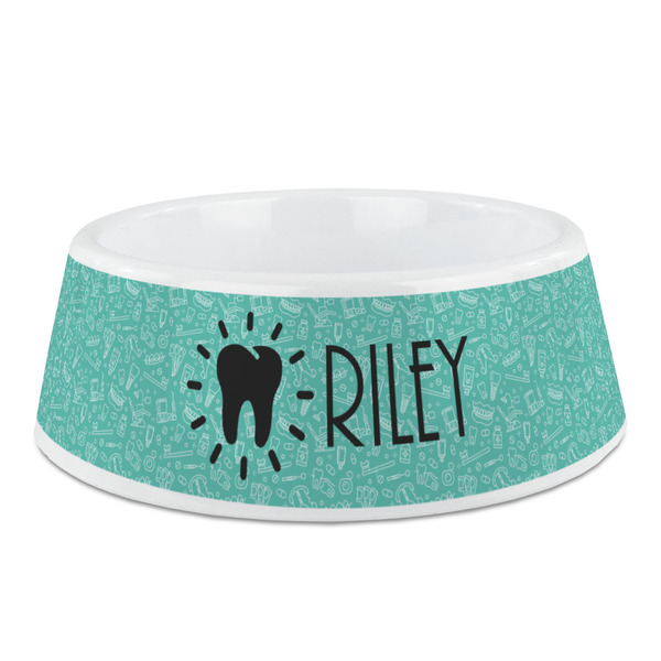 Custom Dental Hygienist Plastic Dog Bowl - Medium (Personalized)