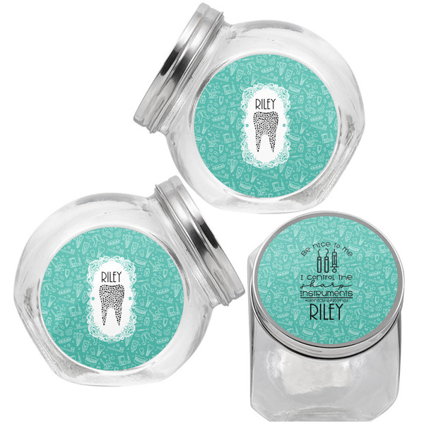 Dental Hygienist Puppy Treat Jar - Top Left Right