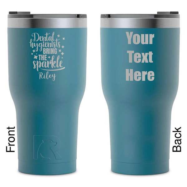Custom Dental Hygienist RTIC Tumbler - Dark Teal - Laser Engraved - Double-Sided (Personalized)