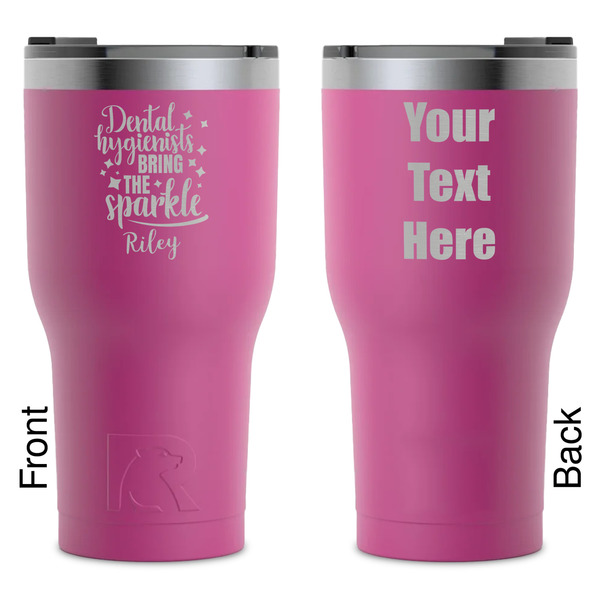 Custom Dental Hygienist RTIC Tumbler - Magenta - Laser Engraved - Double-Sided (Personalized)