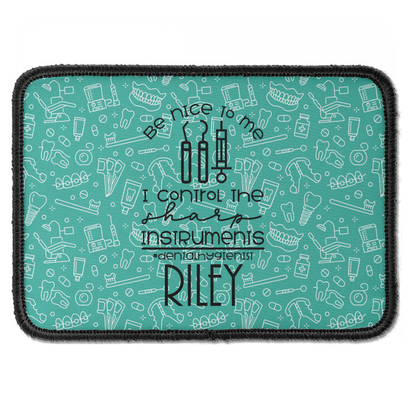 Custom Dental Hygienist Iron On Rectangle Patch w/ Name or Text