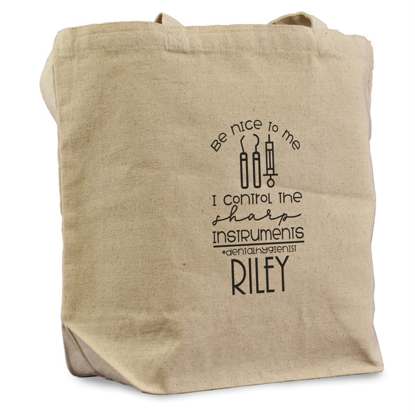 Custom Dental Hygienist Reusable Cotton Grocery Bag (Personalized)