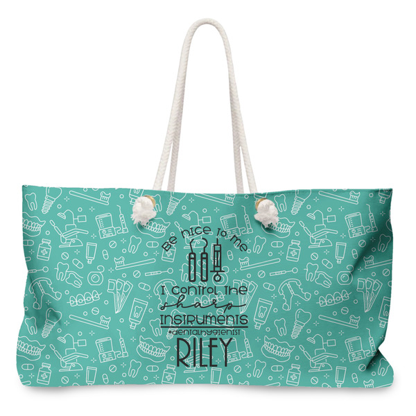 Custom Dental Hygienist Large Tote Bag with Rope Handles (Personalized)