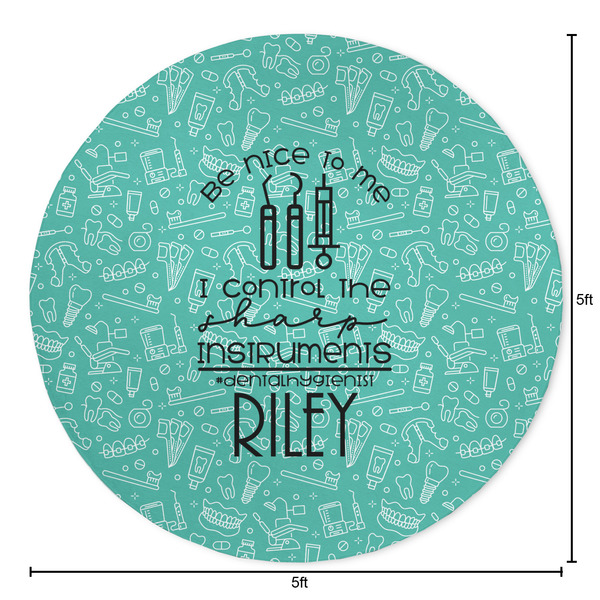 Dental Hygienist Round Area Rug - Size