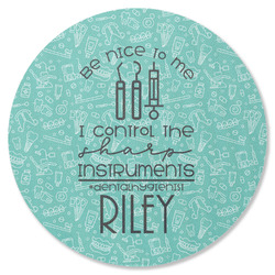 Dental Hygienist Round Rubber Backed Coaster (Personalized)