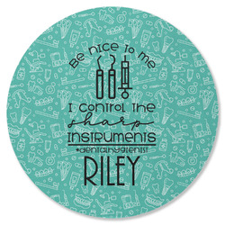Dental Hygienist Round Rubber Backed Coaster (Personalized)