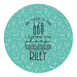 Dental Hygienist Round Decal - Large (Personalized)