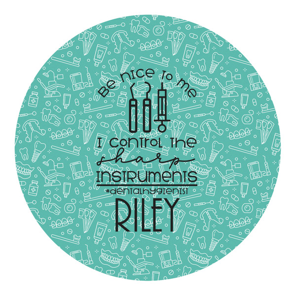 Custom Dental Hygienist Round Decal - Large (Personalized)