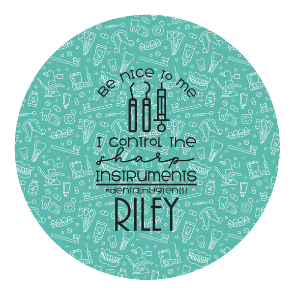Custom Dental Hygienist Round Decal - Small (Personalized)