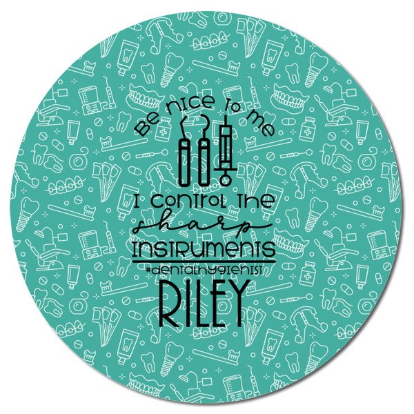 Dental Hygienist Round Fridge Magnet - FRONT