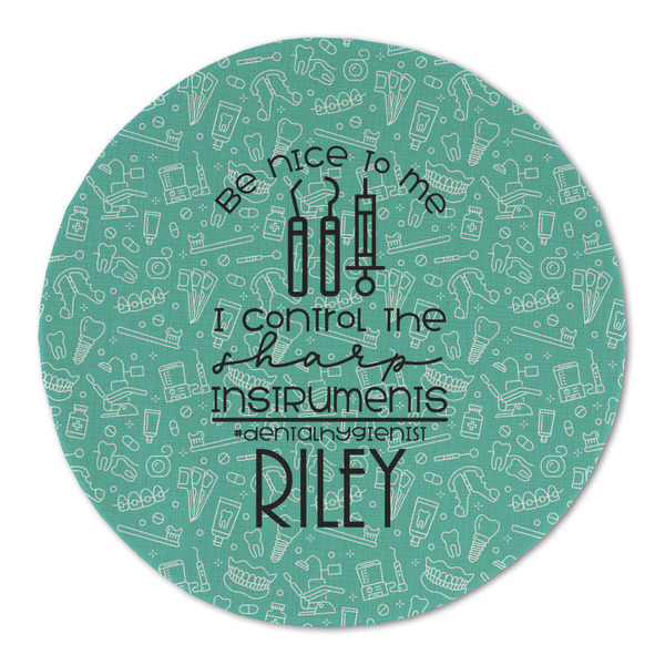 Dental Hygienist Round Linen Placemats - FRONT (Double Sided)