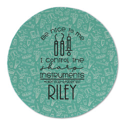 Dental Hygienist Round Linen Placemat (Personalized)