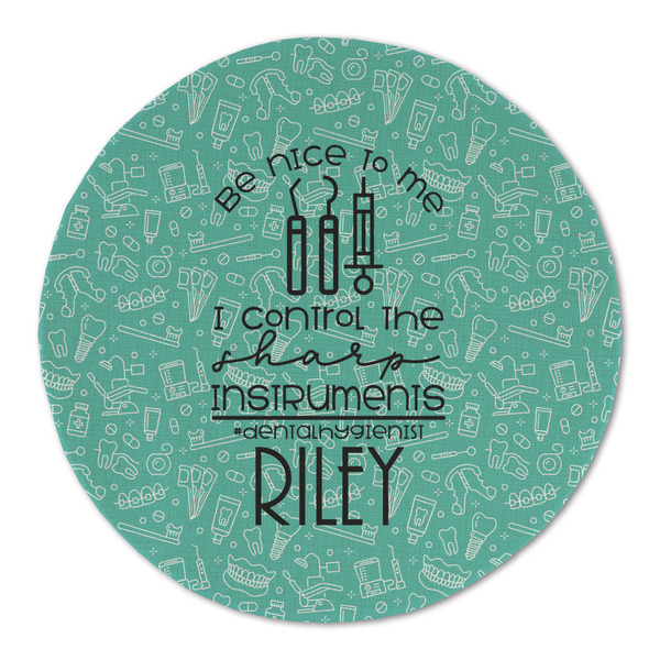 Custom Dental Hygienist Round Linen Placemat (Personalized)