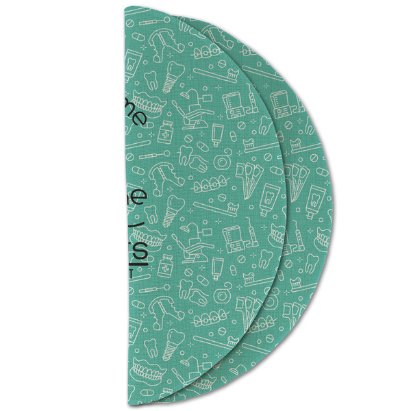 Dental Hygienist Round Linen Placemats - HALF FOLDED (double sided)