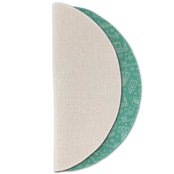 Dental Hygienist Round Linen Placemats - HALF FOLDED (single sided)