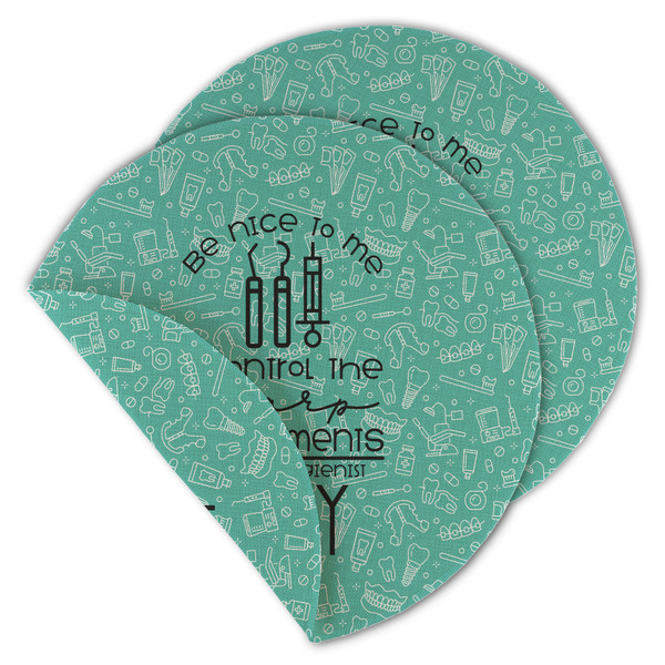 Dental Hygienist Round Linen Placemats - MAIN (Double-Sided)