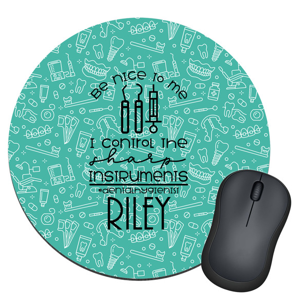 Custom Dental Hygienist Round Mouse Pad (Personalized)