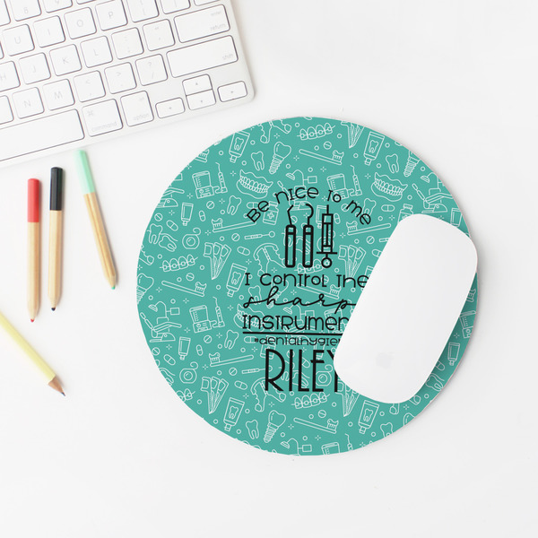 Dental Hygienist Round Mousepad - LIFESTYLE 2