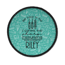 Dental Hygienist Iron On Round Patch w/ Name or Text