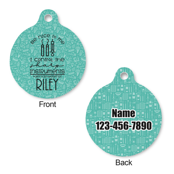 Dental Hygienist Round Pet ID Tag - Large - Approval