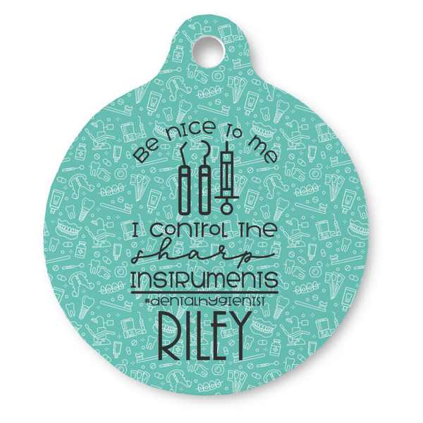 Custom Dental Hygienist Round Pet ID Tag (Personalized)