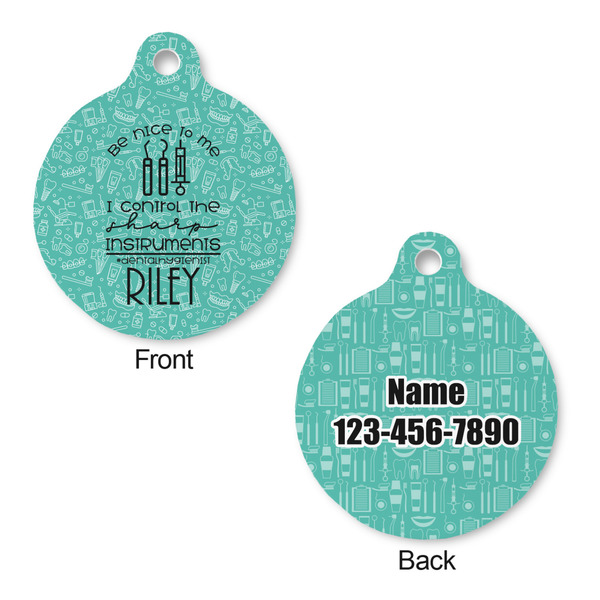 Dental Hygienist Round Pet Tag - Front & Back