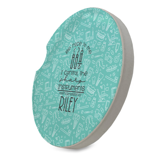 Dental Hygienist Sandstone Car Coaster - STANDING ANGLE