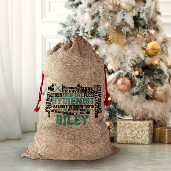 Dental Hygienist Santa Bag - Front (stuffed)