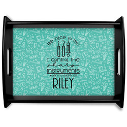 Dental Hygienist Black Wooden Tray - Large (Personalized)