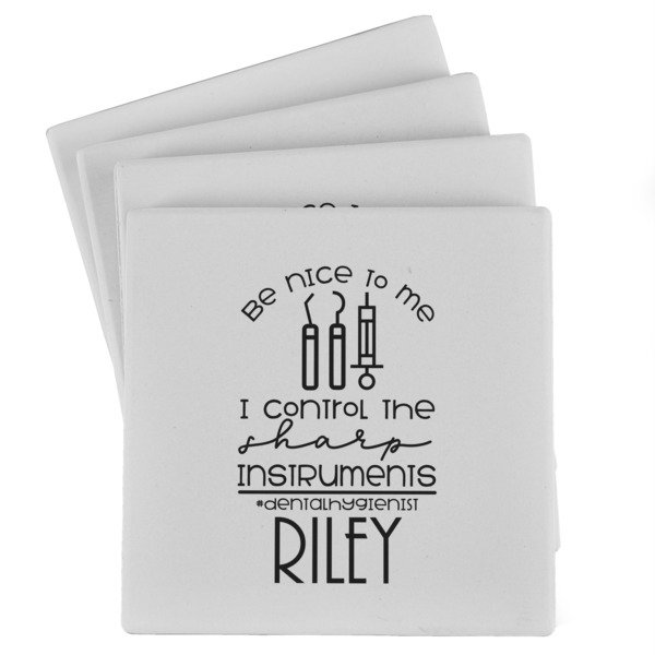 Custom Dental Hygienist Absorbent Stone Coasters - Set of 4 (Personalized)