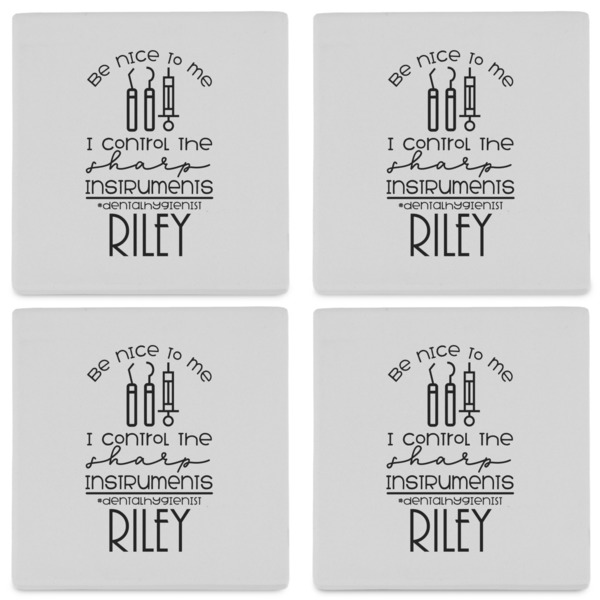 Dental Hygienist Set of 4 Sandstone Coasters - See All 4 View