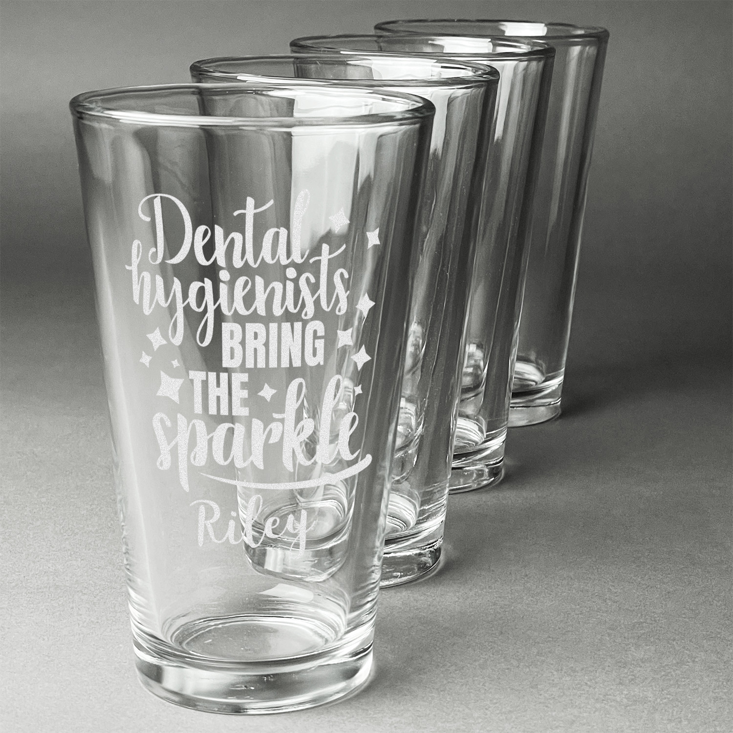 Dental Hygienist Beer Glasses (Set of 4) (Personalized) YouCustomizeIt