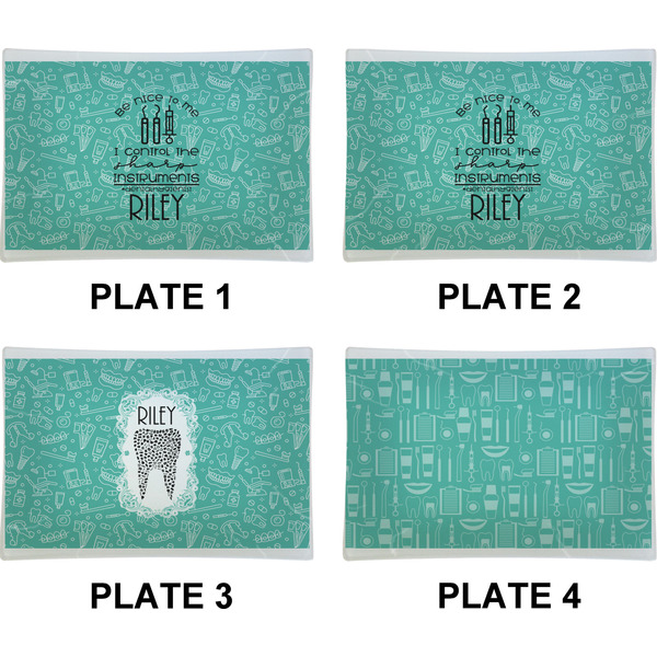 Dental Hygienist Set of Rectangular Appetizer / Dessert Plates (Approval)