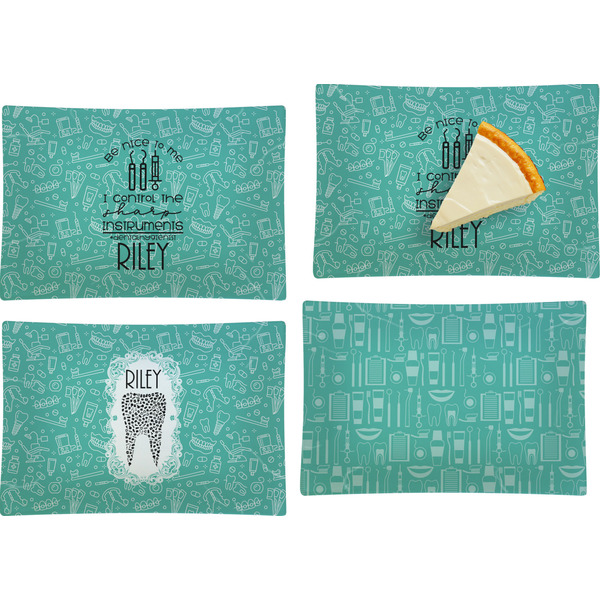 Dental Hygienist Set of Rectangular Appetizer / Dessert Plates