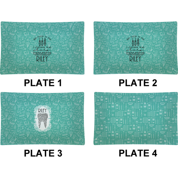 Dental Hygienist Set of Rectangular Dinner Plates (Approval)